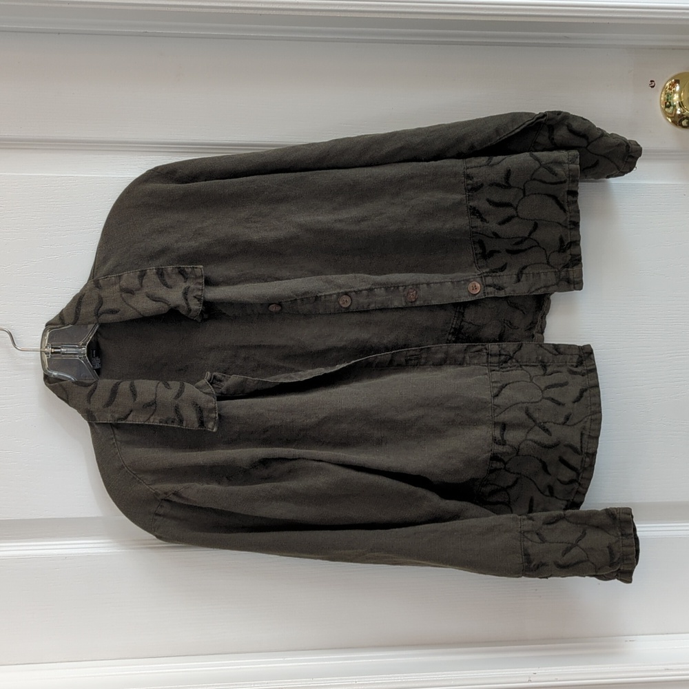 Green Hemp Blouse - Picture 2 of 10